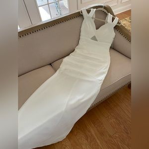 Mermaid white long sexy dress